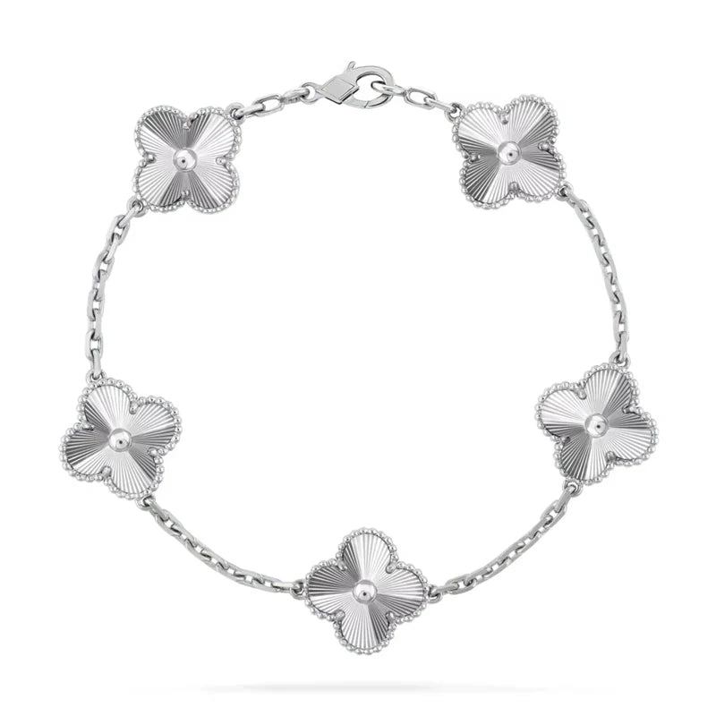 Sterling Silver Pearl Clover Bracelet