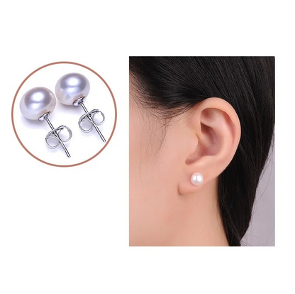 Natural Freshwater Pearl Gold Stud Earring