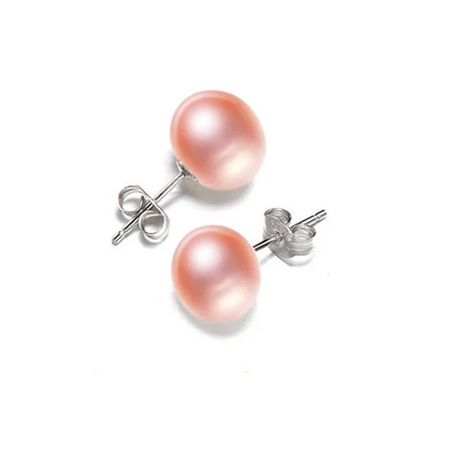 Natural Freshwater Pearl Silver Stud Earring