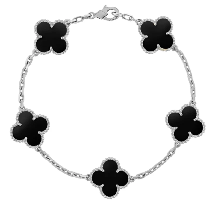 Sterling Silver Pearl Clover Bracelet