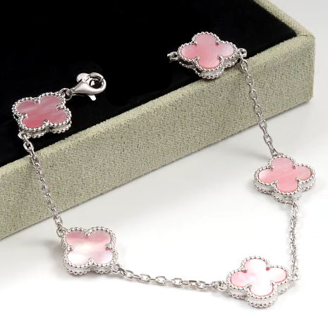 Sterling Silver Pearl Clover Bracelet