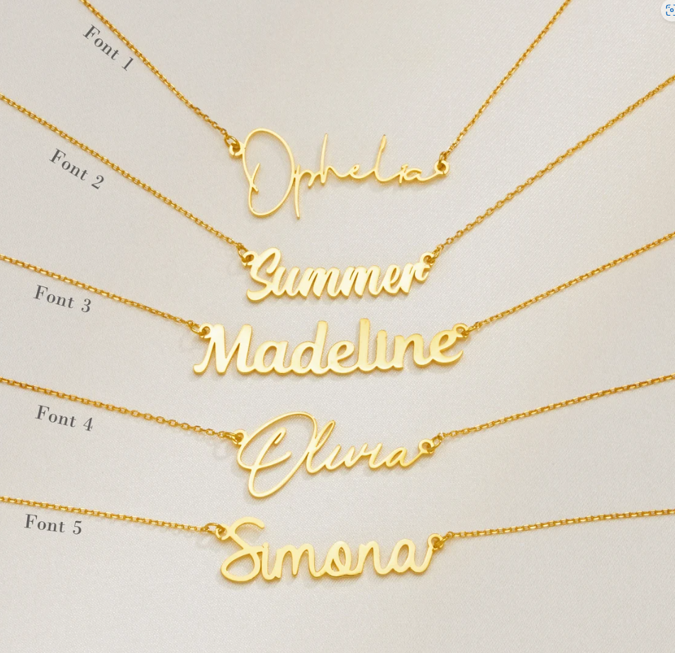 18k Gold Personalised Name Necklace